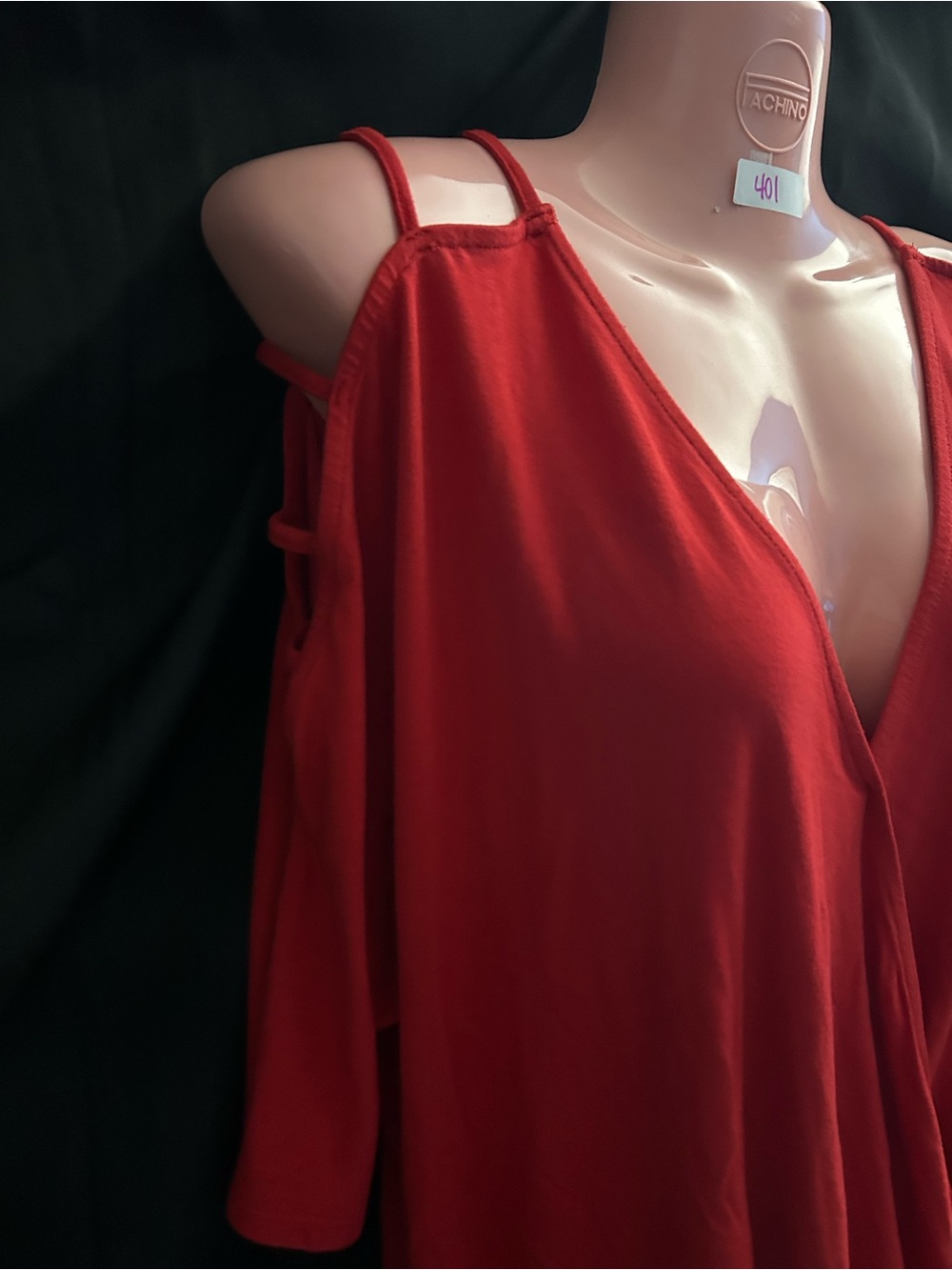 VENUS Women’s Red Draped Surplice Blouse MD - Picture 5 of 10